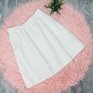 AKRIS White Light Cream A Line High Waisted Skirt
